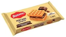 Мягкие вафли с шоколадным кремом 120гр  1/34 Яшкино  ЯМ114