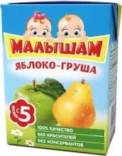 Малышам сок 200мл Яблоко/груша с мякотью 1/18 