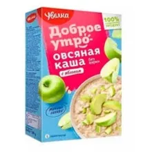 Каша Увелка Доброе Утро овсяная с яблоком 200гр 1/6    772
