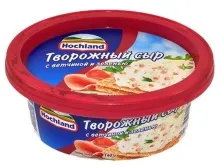 Хохланд 140гр творожный с ветчиной и зеленью сыр ванночка 1/6 