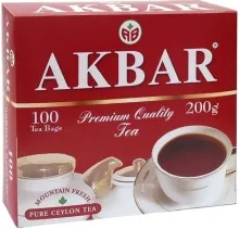 Акбар 100 пак с/я красно-белый Черный байховый чай 1/12