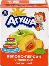 Агуша сок 0,2л Яблоко/персик 1/18  