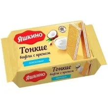 Вафли Тонкие 144г кокосовый крем 1/26 РВТ100