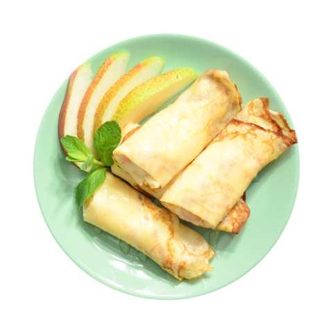 Блинчики с заварным кремом и грушей