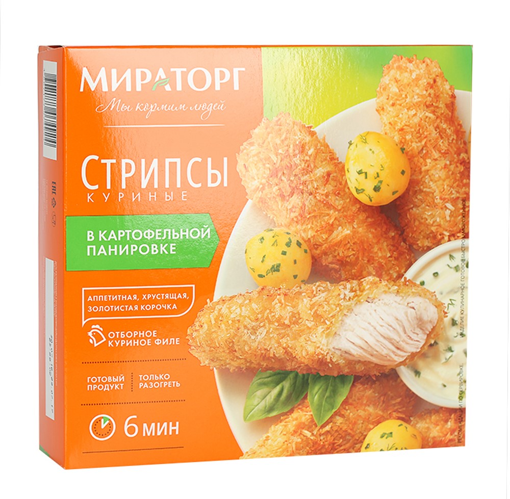 Стрипсы куриные Мираторг в картофельной панировке