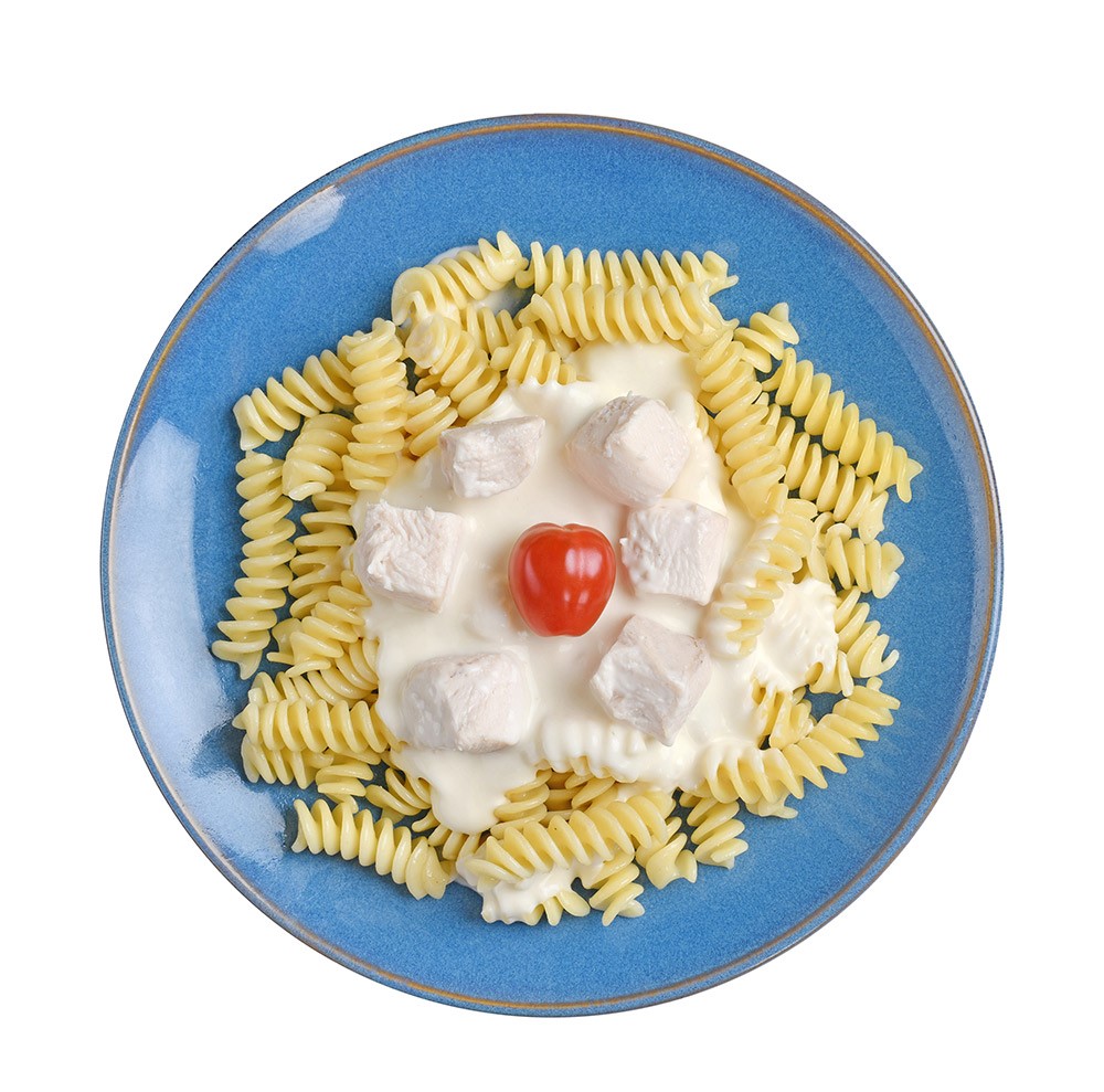 Завитушки с курочкой в сливочном соусе