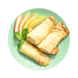 Блинчики с заварным кремом и грушей