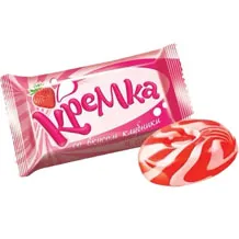 Кремка со вкусом клубники и сливок 1кг карамель 1/6 КДВ НК156-НК166-РНК660